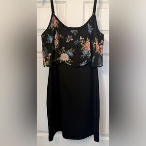 BONGO Black Floral Mini Dress